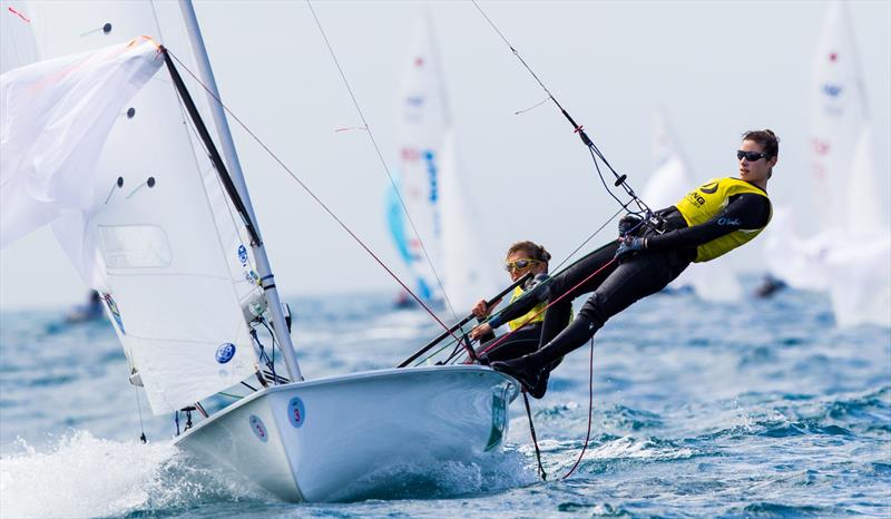 Lecointre and Defrance at ISAF Sailing World Cup Mallorca photo copyright Pedro Martinez / Sofia taken at  and featuring the 470 class