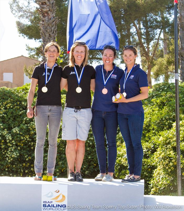 470 Women's bronze for Annie Haeger and Briana Provancha at ISAF Sailing World Cup Hyeres photo copyright Will Ricketson / US Sailing taken at COYCH Hyeres and featuring the 470 class