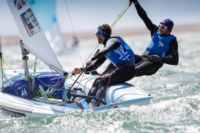 Luke Patience and Elliot Willis on day 3 of the Sail for Gold Regatta photo copyright Paul Wyeth / RYA taken at Weymouth & Portland Sailing Academy and featuring the 470 class