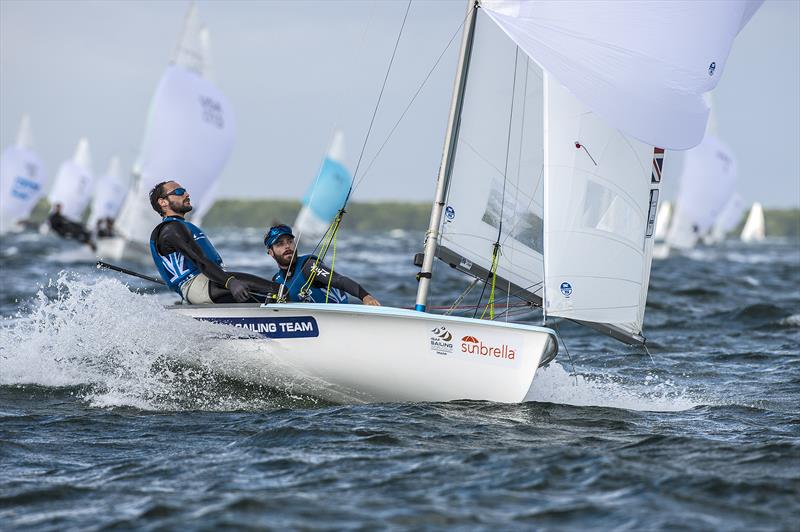 Patience and Willis on day 1 of ISAF Sailing World Cup Miami photo copyright Walter Cooper / ISAF taken at Coconut Grove Sailing Club and featuring the 470 class