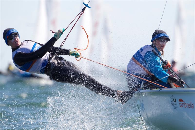 ISAF Sailing World Cup Miami day 3 photo copyright Ocean Images taken at Coconut Grove Sailing Club and featuring the 470 class