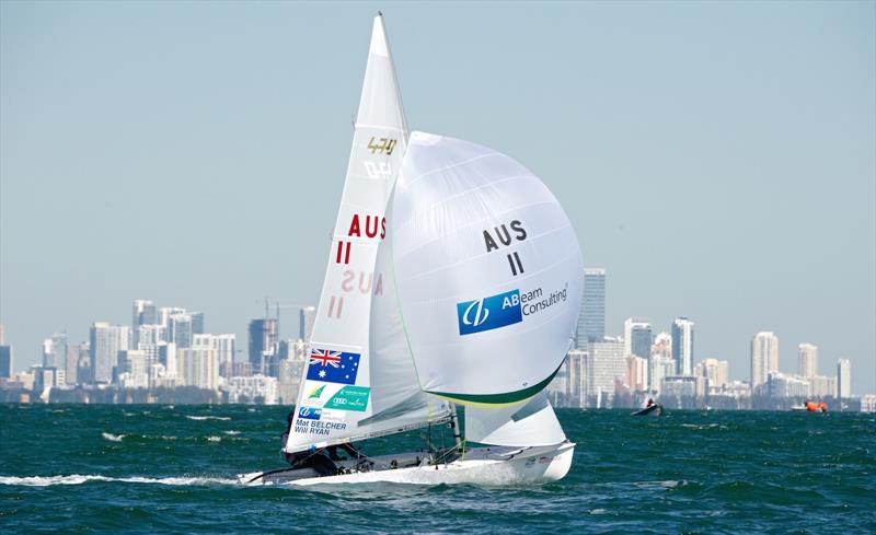 Mat Belcher & Will Ryan on day 4 of ISAF Sailing World Cup Miami - photo © Victor Kovalenko