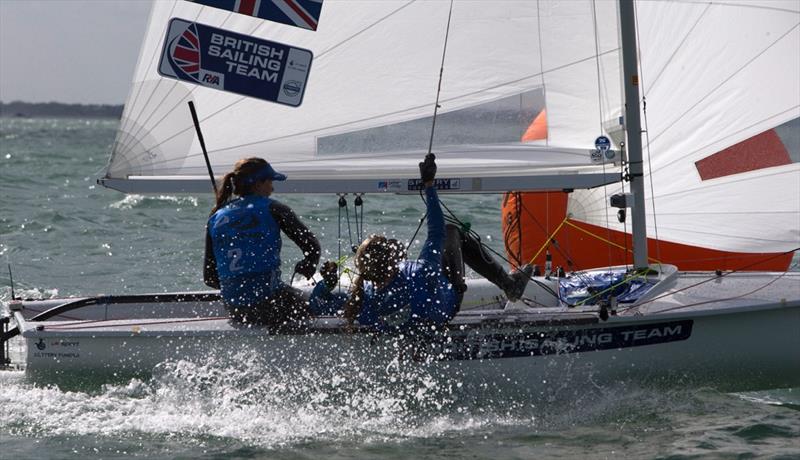 Hannah Mills and Saskia Clark (470 Women's silver) at ISAF Sailing World Cup Miami - photo © Ocean Images / British Sailing Team
