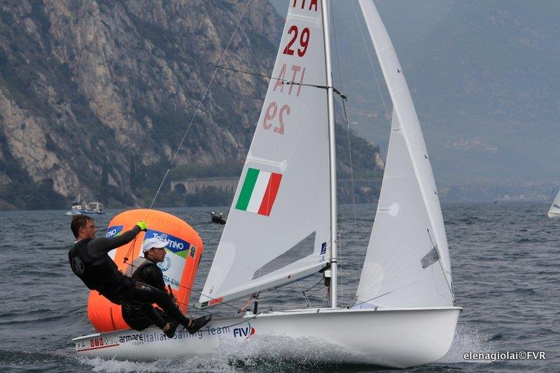 Day 1 of Eurosaf Champions Sailing Cup Leg 2 at Lake Garda photo copyright Elena Giolai taken at Fraglia Vela Riva and featuring the 470 class