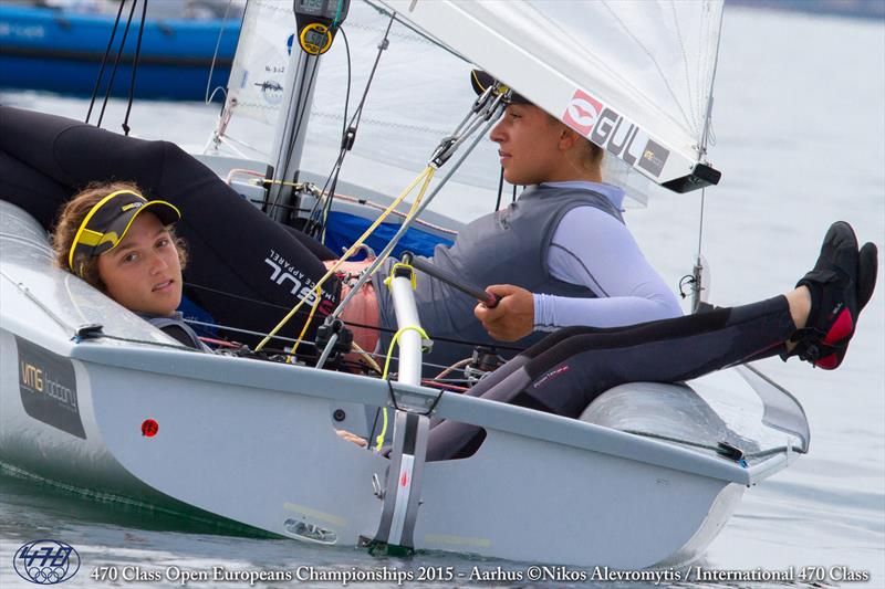 Waiting for the wind  on day 5 of the 470 Europeans at Aarhus, Denmark photo copyright Nikos Alevromytis / International 470 Class taken at Sailing Aarhus and featuring the 470 class