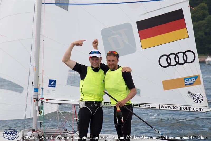 Ferdinand Gerz and Oliver Szymanski (GER) win the 470 Mens European Championships photo copyright Nikos Alevromytis / International 470 Class taken at Sailing Aarhus and featuring the 470 class
