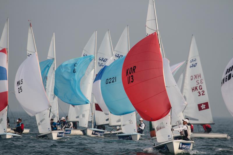 ISAF Sailing World Cup Qingdao day 3 photo copyright Daniel Smith taken at  and featuring the 470 class