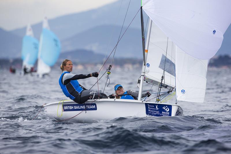 Hannah Mills and Saskia Clark at Sailing World Cup Hyeres - photo © Richard Langdon / British Sailing Team