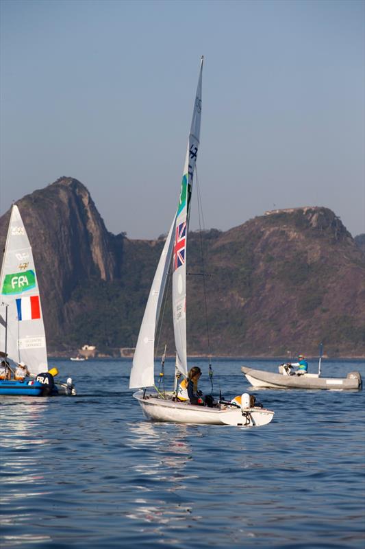 470 Medal Races postponed to Thursday due to no wind at the Rio 2016 Olympic Sailing Competition photo copyright Richard Langdon / Ocean Images taken at  and featuring the 470 class