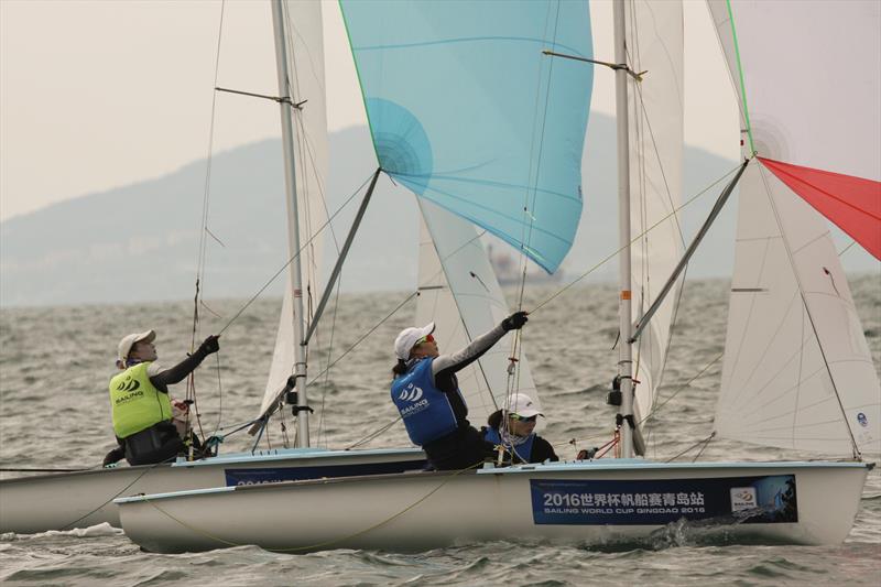 Women's 470 on Sailing World Cup Qingdao day 4 photo copyright Daniel Smith taken at  and featuring the 470 class