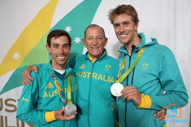 Mathew Belcher OAM, Coach Victor Kovalenko and Will Ryan - photo © Australian Sailing