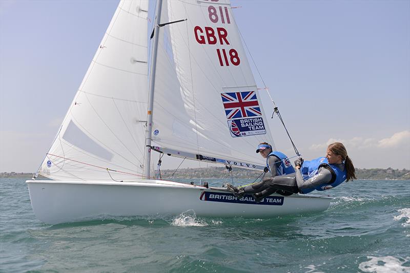 Hannah Mills and Saskia Clark sailing photo copyright Rick Tomlinson / British Sailing Team taken at  and featuring the 470 class