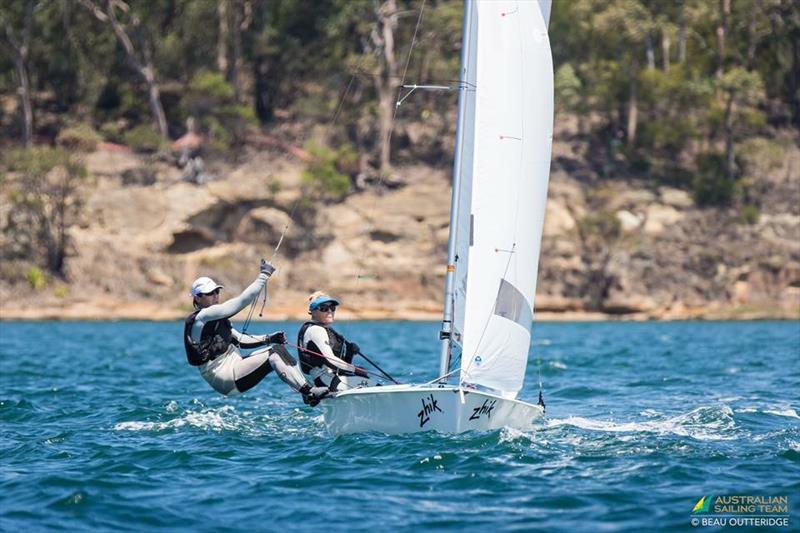 The Sailor Girl at the 2017 Australian 470 Nationals photo copyright Beau Outteridge taken at Wangi RSL Amateur Sailing Club and featuring the 470 class