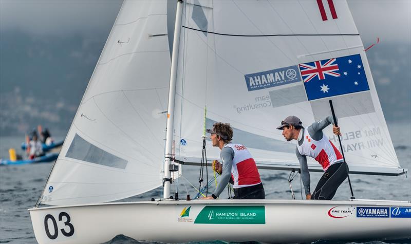 Mathew Belcher/Will Ryan (AUS-11) on day 5 of the 470 Europeans at Monaco - photo © Mesi