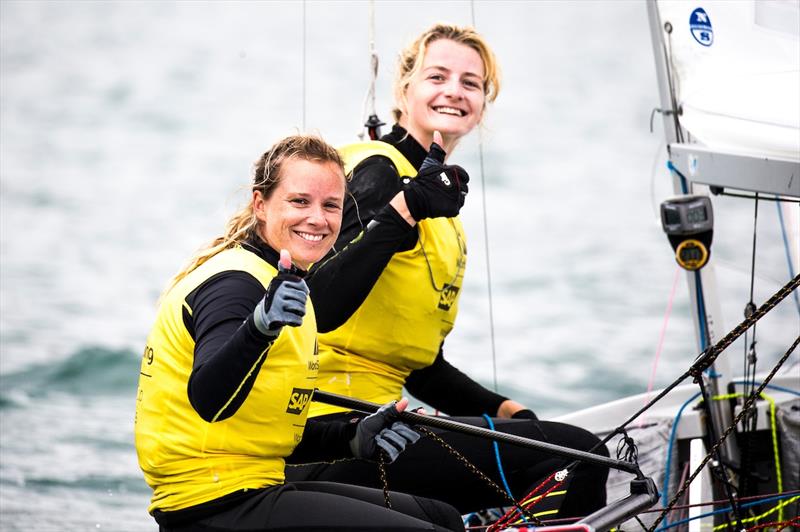 470 Women's Gold for Hannah Mills-Eilidh McIntyre at the World Cup Series Final in Santander photo copyright Pedro Martinez / Sailing Energy / World Sailing taken at  and featuring the 470 class