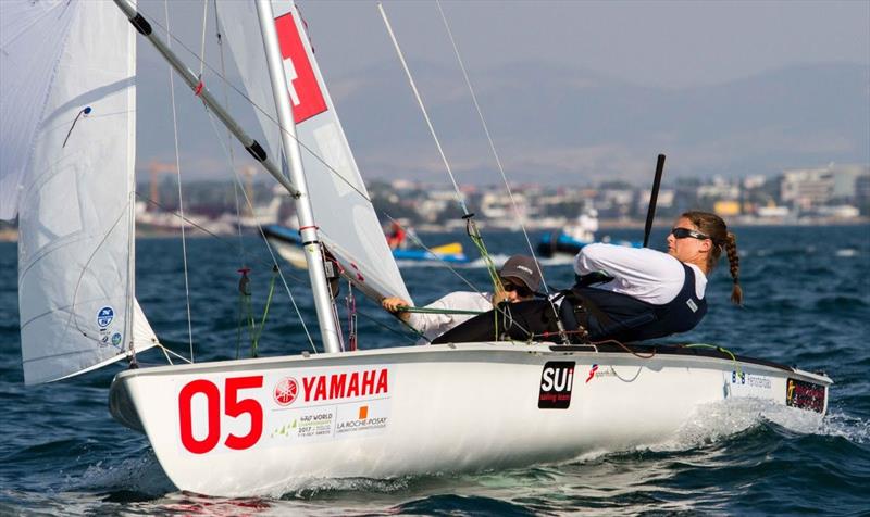 Linda FAHRNI and Maja SIEGENTHALER (SUI) on day 3 at the 470 Worlds photo copyright Nikos Alevromytis / International 470 Class taken at Nautical Club of Thessaloniki and featuring the 470 class