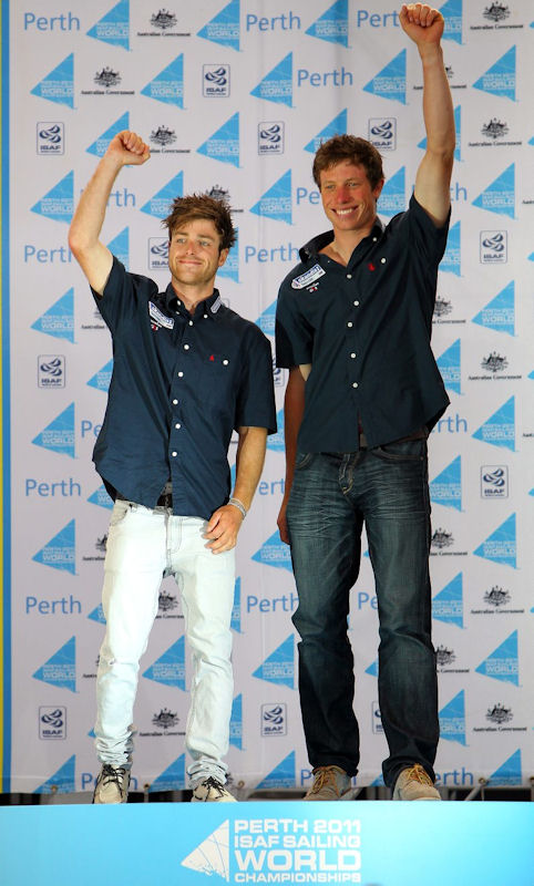 Silver for Patience and Bithell at the 470 worlds in Perth 2011 photo copyright Richard Langdon / Skandia Team GBR taken at  and featuring the 470 class
