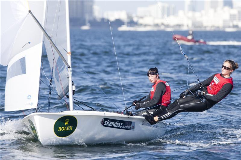 Hannah Mills and Saskia Clark on day 3 of the Rolex Miami OCR