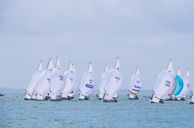 470 Men fleet - World Cup Series Miami photo copyright Jesus Renedo / Sailing Energy / World Sailing taken at  and featuring the 470 class
