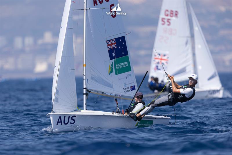 Nia Jerwood and Conor Nicholas in the mixed 470 - photo © Mark Lloyd / World Sailing