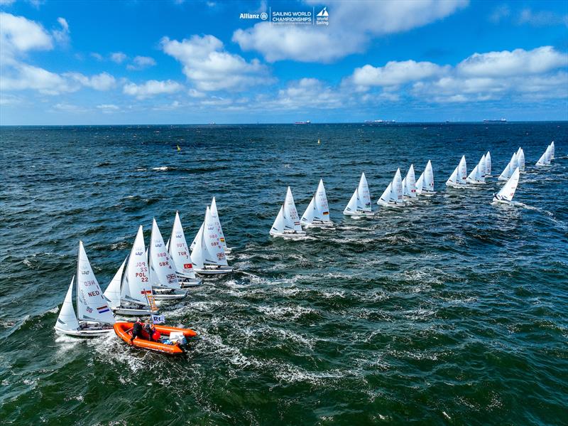 2023 Allianz Sailing World Championships Day 2 photo copyright Sailing Energy / World Sailing taken at  and featuring the 470 class