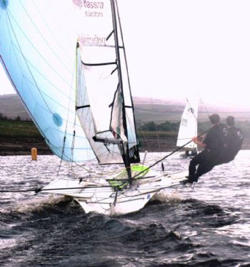 The guilty 49er (see report) at the Yorkshire Dales windward/leeward open