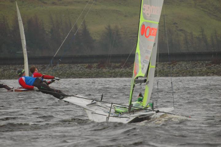 Matty & James Lyons win the rescheduled 2013 Yorkshire Dales Brass Monkey photo copyright Dave Walker taken at Yorkshire Dales Sailing Club and featuring the 49er class