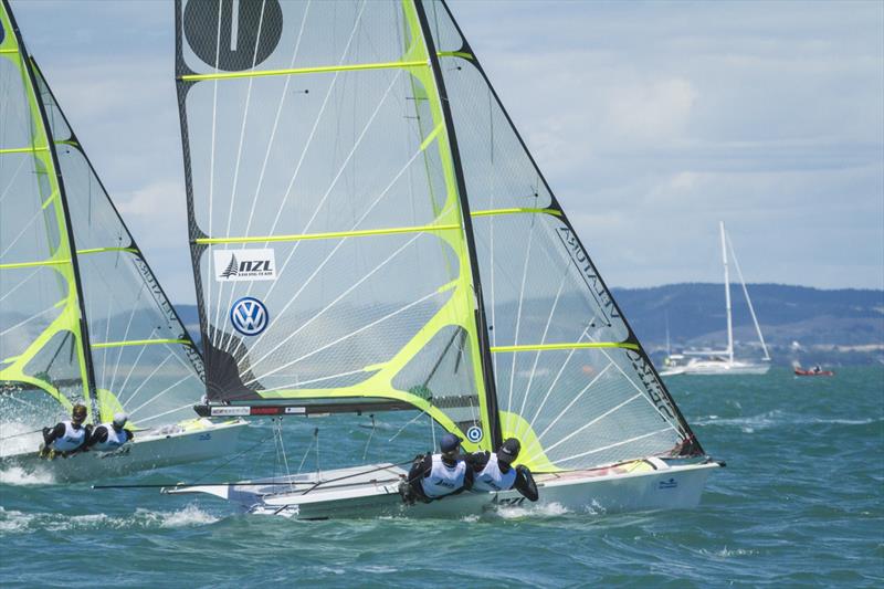 Peter Burling and Blair Tuke on day 2 of the Oceanbridge Sail Auckland Regatta photo copyright Oceanbridge Sail Auckland taken at Royal Akarana Yacht Club and featuring the 49er class