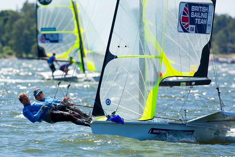 Alain Sign and Dylan Fletcher in the 49er European Championships photo copyright Mick Andersn / www.sailingpix.dk taken at  and featuring the 49er class