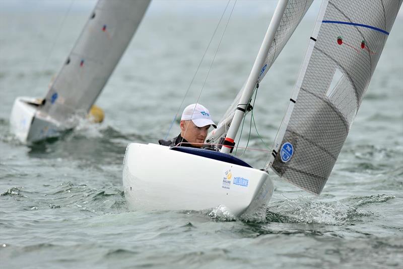 2.4mR Sailor Matt Bugg (AUS) on day 3 of the ISAF Sailing World Cup Melbourne photo copyright Jeff Crow / Sport the Library taken at Sandringham Yacht Club and featuring the 49er class