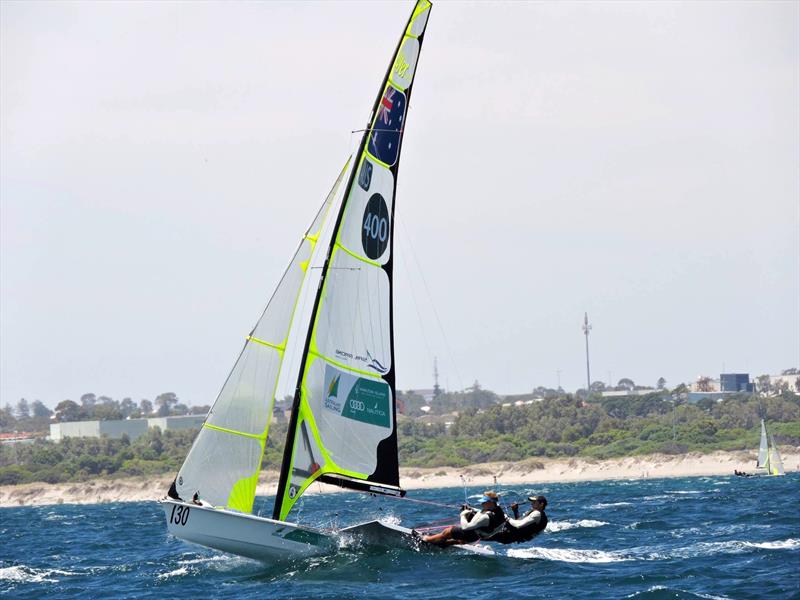 Joel Turner and Lewis Brake win the 2014-15 Zhik Australian 49er Championships photo copyright Australian Sailing Team taken at Jervoise Bay Sailing Club and featuring the 49er class