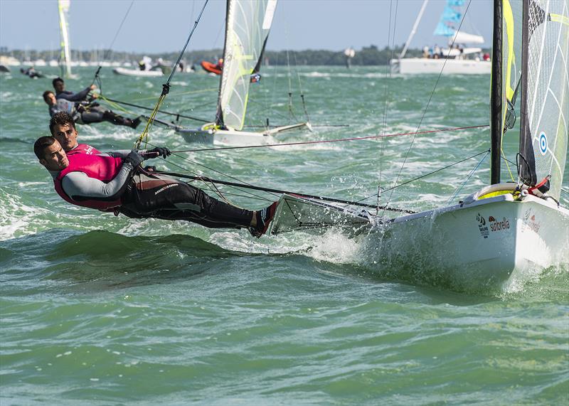 Diego Boti­n & Iago Lopez on day 2 at ISAF Sailing World Cup Miami - photo © Walter Cooper / US Sailing