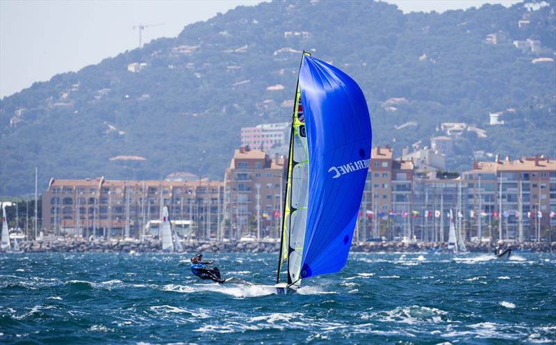 Dylan Fletcher-Alain Sign (49er) on ISAF Sailing World Cup Hyères day 2 photo copyright Ocean Images / British Sailing Team taken at COYCH Hyeres and featuring the 49er class