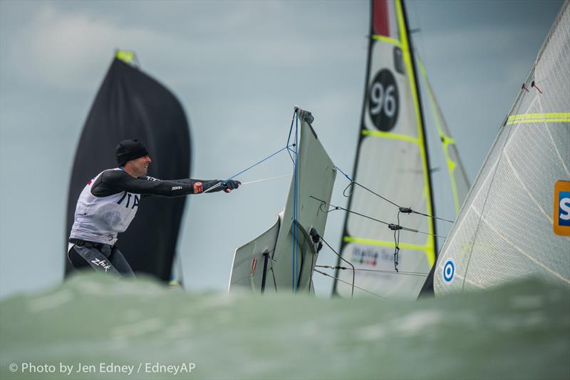 Racing on day 1 of the Nacra 17, 49er & 49erFX Worlds in Clearwater, Florida photo copyright Jen Edney / EdneyAP taken at Sail Life and featuring the 49er class