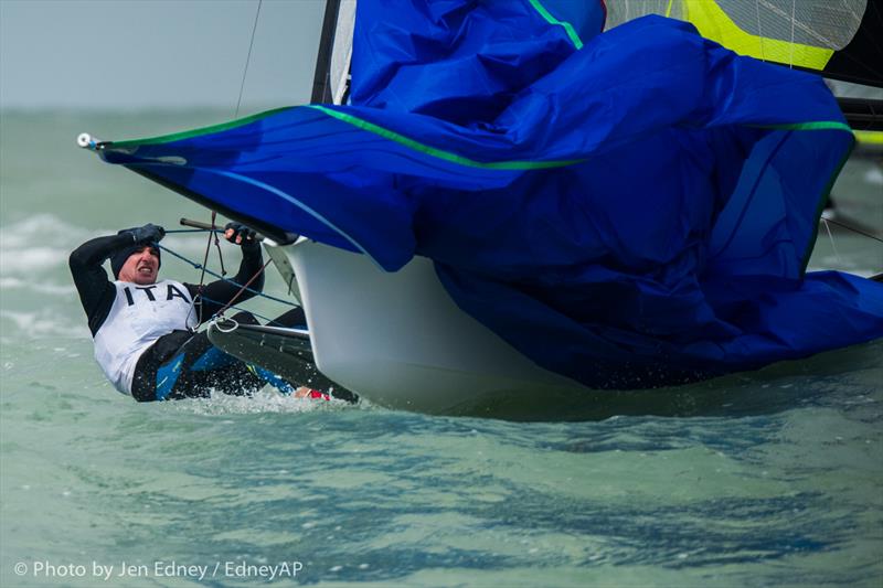 Racing on day 1 of the Nacra 17, 49er & 49erFX Worlds in Clearwater, Florida photo copyright Jen Edney / EdneyAP taken at Sail Life and featuring the 49er class