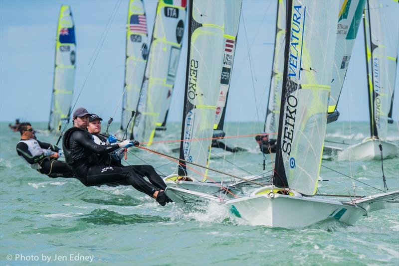 Racing on day 3 of the Nacra 17, 49er & 49erFX Worlds in Clearwater, Florida - photo © Jen Edney / EdneyAP