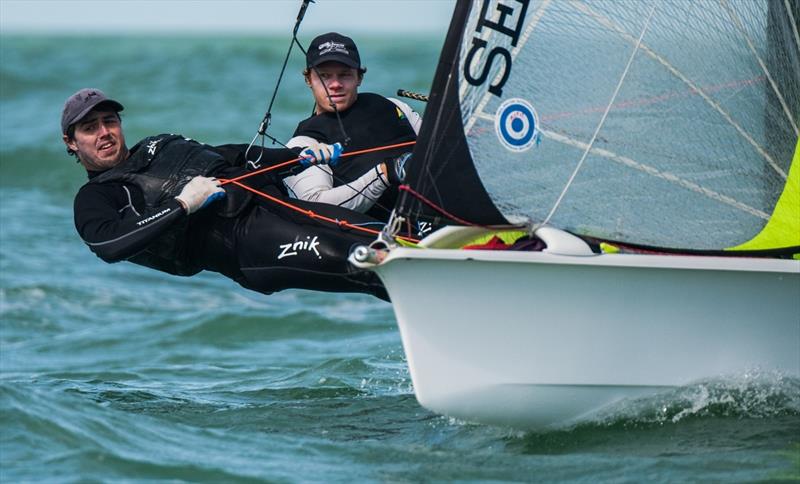 Outteridge & Jensen on day 4 of the Nacra 17, 49er & 49erFX Worlds in Clearwater, Florida photo copyright Jen Edney / EdneyAP / 49er Class taken at Sail Life and featuring the 49er class