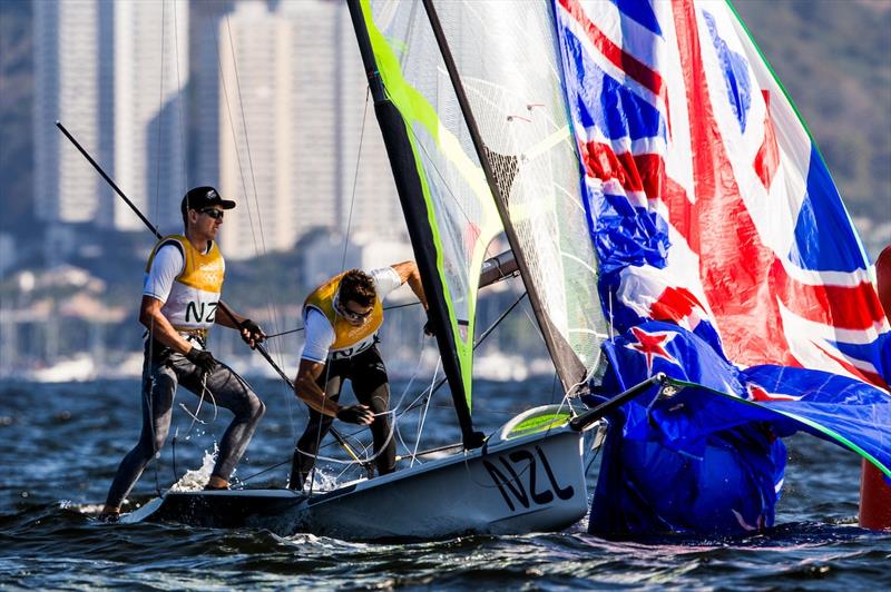 Peter Burling & Blair Tuke in the 49er on day 6 at the Rio 2016 Olympic Sailing Competition photo copyright Sailing Energy / World Sailing taken at  and featuring the 49er class