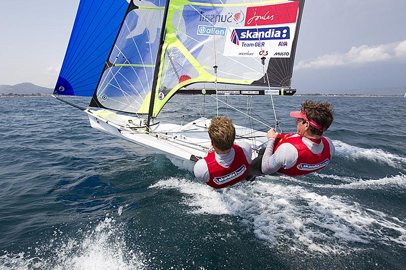 French Olympic Sailing Week at Hyeres day 5 photo copyright Richard Langdon / Skandia Team GBR taken at  and featuring the 49er class