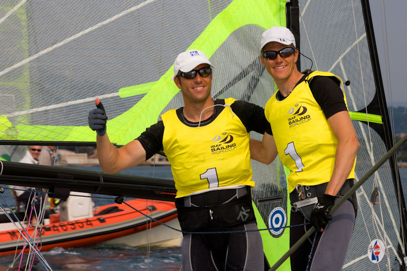 49er gold for the Sibello brothers at French Olympic Sailing Week at Hyeres photo copyright Jean-Marie Liot / DPPI / FFV taken at  and featuring the 49er class