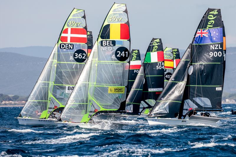 Sam Bacon Henry Gautrey (49er) - NZL Sailing Team - Day 1 - 53rd Semaine Olympique Francais, Hyeres - April 2022 photo copyright Sailing Energy / World Sailing taken at  and featuring the 49er class
