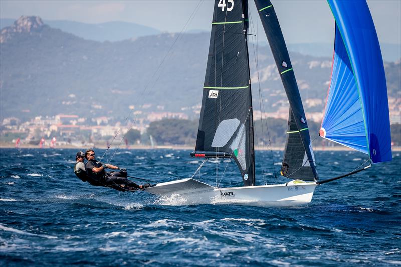 Logan Dunning Beck and Oscar Gunn (NZL) -  49er - NZL Sailing Team - Semaine Olympique Française de Hyères - April 2022 photo copyright Sailing Energy/FFVOILE taken at  and featuring the 49er class