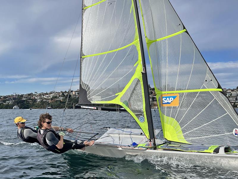 Ben Crafoord with Finn Rodowicz - first time on the 49er - photo © Carl Crafoord