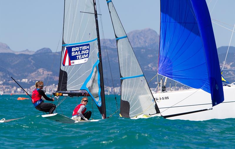 49er FX bronze for Charlotte Dobson and Sophie Ainsworth at ISAF Sailing World Cup Mallorca photo copyright Richard Langdon / British Sailing Team taken at  and featuring the 49er FX class