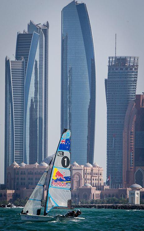 on day 1 of the ISAF Sailing World Cup Final in Abu Dhabi photo copyright Jesus Renedo / Sailing Energy / ISAF taken at  and featuring the 49er FX class