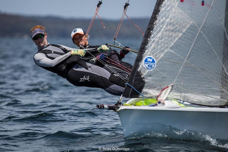 Haylee Outteridge and Sarah Cook, 49erFX, on day 4 of the ISAF Sailing World Cup Melbourne photo copyright Beau Outteridge Productions taken at Sandringham Yacht Club and featuring the 49er FX class