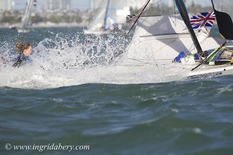 ISAF Sailing World Cup Miami day 1 photo copyright Ingrid Abery / www.ingridabery.com taken at Coconut Grove Sailing Club and featuring the 49er FX class