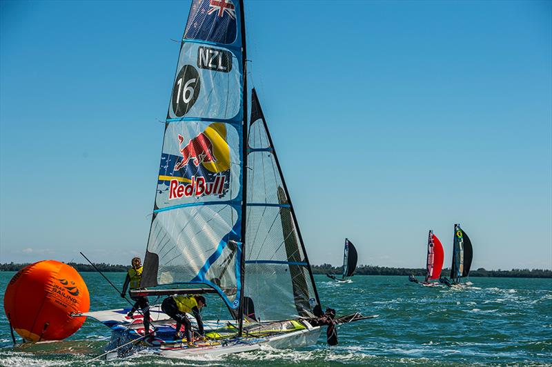 Alex Maloney and Molly Meech on day 5 of ISAF Sailing World Cup Miami - photo © Walter Cooper / US Sailing