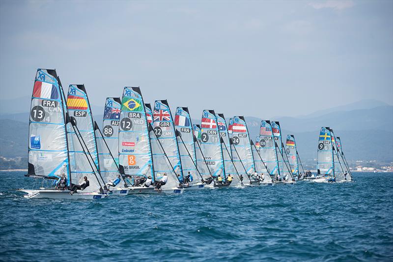 ISAF Sailing World Cup Hyères day 3 photo copyright Franck Socha / FFVoil taken at COYCH Hyeres and featuring the 49er FX class