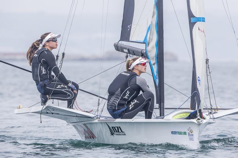 Alex Maloney and Molly Meech of New Zealand on day 4 of Sailing World Cup Weymouth and Portland - photo © Jesus Renedo / Sailing Energy / World Sailing